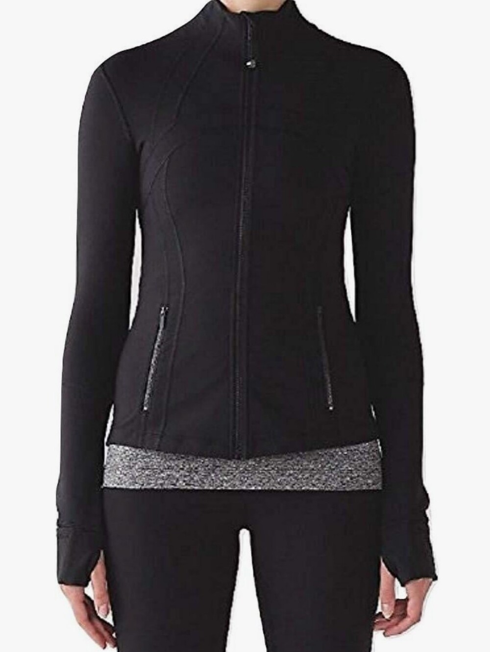 lululemon athletica Black Zip-Up Utility Jacket XL P2P17 L26
